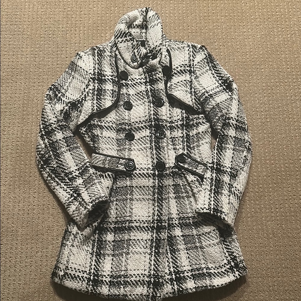 Plaid Double-Breasted Women's Coat